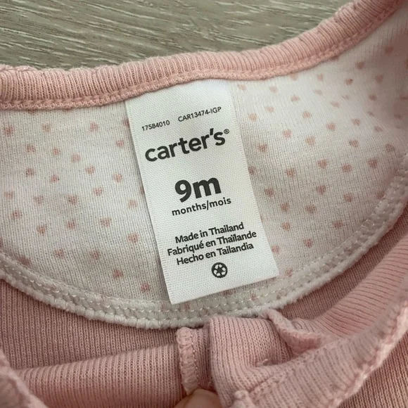 Carter’s Infant Heart 2pc Jumper Set, size 9m, in pink and white - Picture 5 of 8